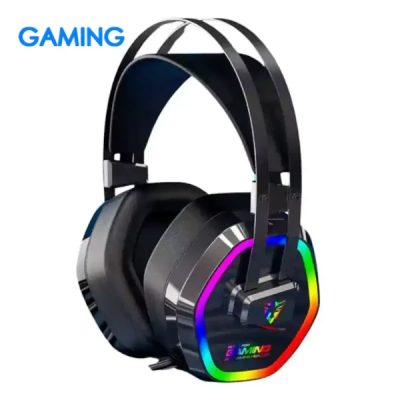 هدست گیمینگ مدل G608 با نورپردازی RGB و طراحی ارگونومیک، مناسب برای گیمرهای حرفه‌ای