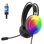 هدست گیمینگ مدل G602 با نورپردازی RGB و طراحی ارگونومیک، مناسب برای گیمرهای حرفه‌ای
