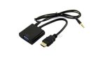 HDMI به VGA نمای پشتی مبدل همراه