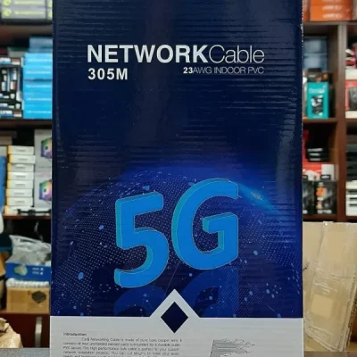 فروشگاه بلوری کابل شبکه ۳۰۵ متری Cat6 UTP تصویر ۱۰ (بسته‌بندی محصول): نمایش جعبه کابل شبکه KINGDOM همراه با مشخصات فنی