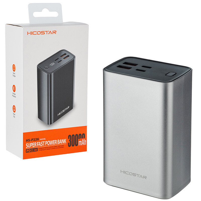 پاور بانک فست شارژ هایکو استار HS-P226 PD 22.5W ظرفیت 30000 میلی آمپر ساعت پاور بانک فست شارژ هایکو استار HS-P226 PD 22.5W ظرفیت 30000 میلی آمپر ساعت - خرید آنلاین | فروشگاه اینترنتی بلوری