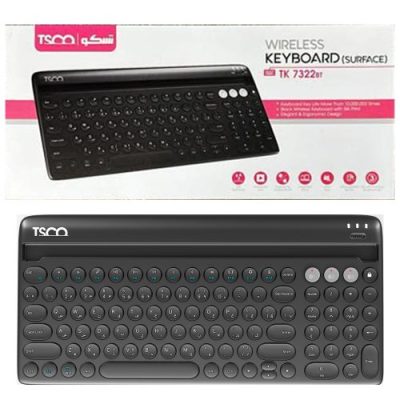 کیبورد بی سیم تسکو TK7322BT Tsco مشکی - فروش ویژه | فروشگاه اینترنتی بلوری