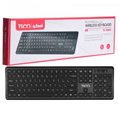 کیبورد بی سیم تسکو مدل TSCO TK7005W مشکی - اورجینال | فروشگاه اینترنتی بلوری