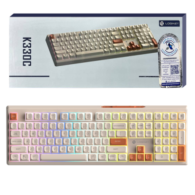کیبورد سیم دار لاجی کی مدل LOGIKEY K330C کرم قهوه ای گارانتی الماس - گارانتی دار | فروشگاه اینترنتی بلوری